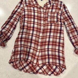 Plaid Button-Up Shirt